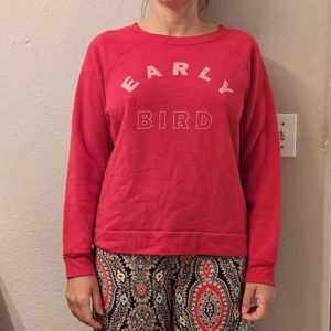 So Super Soft Reversible Red Sweater Small Project Social T Early Bird Night Owl